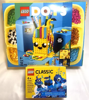 Lego Dots Pen Holder And Lego Classic Creative Blue Bricks 41948/11006 • $23.99