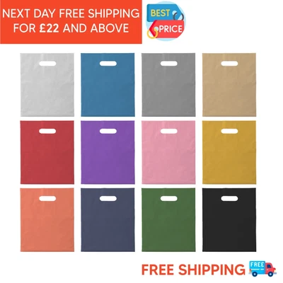 £11.50 • Buy Strong Plastic Patch Handle Carrier Bags 15  X 18  X 3  All Colors Fashion Gift