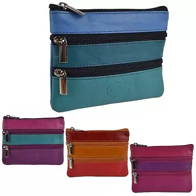 Ladies Quality Leather Coin Purse By London Leather Goods Change 4 Colours • £10.99