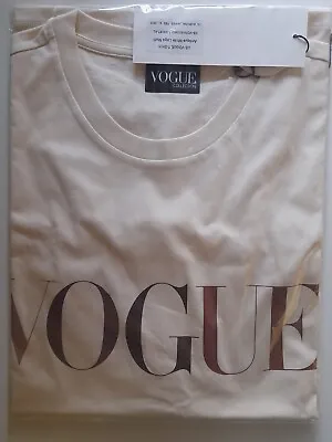 Vogue Club T-Shirt Designer Aurora James Brown Lettering Sealed & Boxed • £59.05