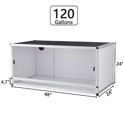 Large Reptile PVC Snake Tank 48  X 24 X 24  Habitat 120 Gallon Terrarium  • $278.49