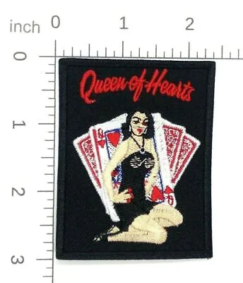 NEW QUEEN Of HEARTS Iron-on PATCH - Embroidered Poker Playing Card Applique 433 • $5.89