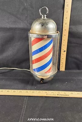 Vintage Dix Barber Supply Mini Rotating Light Up Barber Pole Works • $450