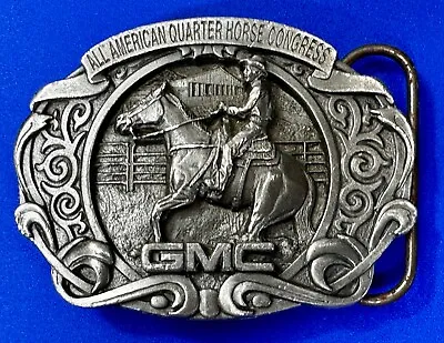 All American Quarter Horse Congress GMC Rodeo Commemorative Belt Buckle • $14.50