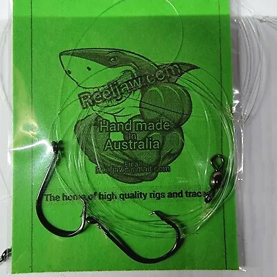 $14.99 • Buy 5X Paternoster Rigs 1/0 CIRCLE HOOK 14lb,FLUOROCARBON,beach,boat Fishing Aussie