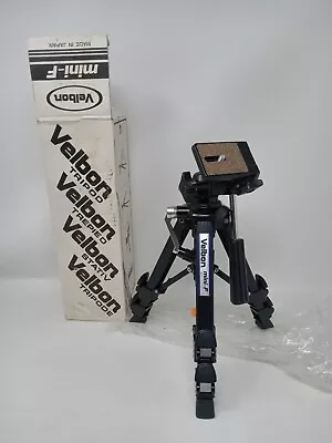 Velbon Mini F Tripod Pan Tilt Vintage  Aluminum Adjustable Compact Portable • $54.99