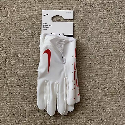 Nike Vapor Jet 7.0 Football Position Player Gloves White Red Adult Size XL • $34.97