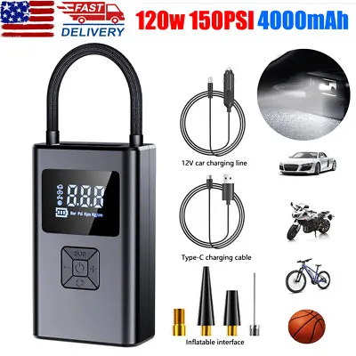 150PSI Mini Fast Air Compressor Tire Inflator For Car Moto Bike Tires Air Pump  • $22.59