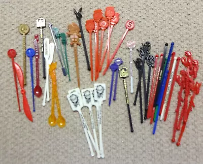 Vintage Cocktail Drink Swizzle Stir Sticks - Lot Of 49 • $9.99