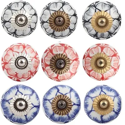 £2.60 • Buy FLORAL CERAMIC DOOR KNOBS Cupboard Handles Drawer Pulls Shabby Chic Quality 