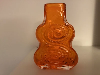 £325 • Buy Whitefriars Tangerine Cello Vase 9675 Geoffrey Baxter
