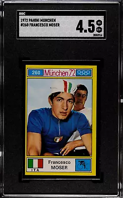 1972 Panini Munich #260 Francesco Moser Rookie Card RC SGC 4.5 Italy Cycling • $99