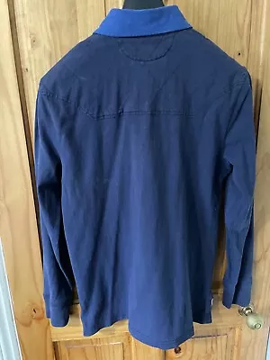 Polo Ralph Lauren Blue Long Sleeve Rugby Shirt Medium Custom Fit • £24.90
