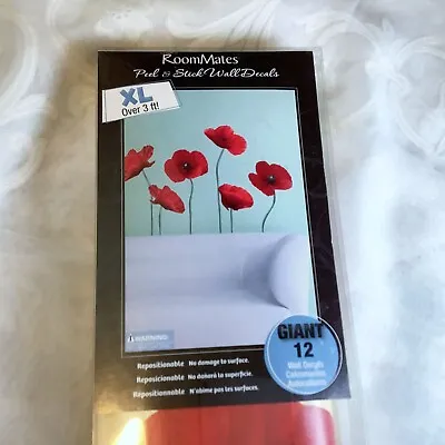 XL Peel And Stick  Poppies Reusable Wall Decals. Brand New! • $18