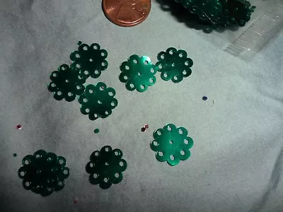 Vintage Teal Green Metalic Carnation Sequins -approx 50 Pcs • $2.50