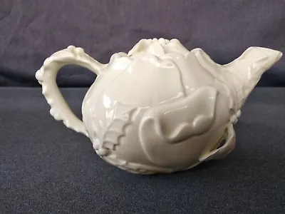 Vintage Andrea By Sadek Majolica White Poinsettia Decorative Tea Pot  • $35.95