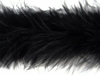 2 Yards - Black Turkey Medium Weight Marabou Feather Boa 25 Gram Dance Costume • $11.33