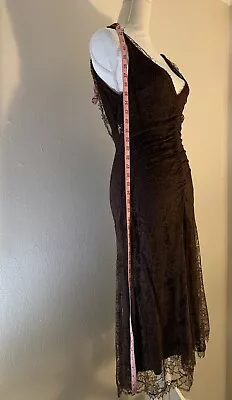 Formal Dress Graduation Sleeveless Brown Lace Deep V Back Monique Lhuillier Sz 4 • $199.98