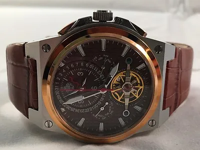 S.u.g. Magnum Gents Automatic Multi-function Watch Brown Leather / Dial • $429