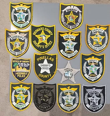Lot Of 14 Florida Sheriff Shoulder Patches *new* *vintage* See Description • $49