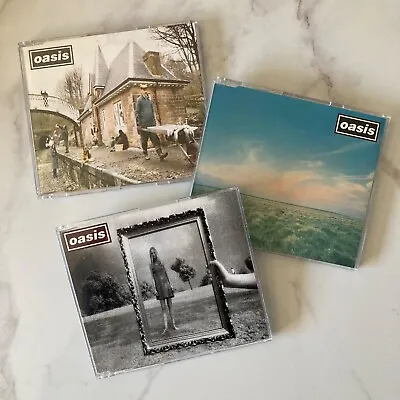 3 X Oasis UK 4trk. CD Singles - Wonderwall Some Might Say Whatever • £15