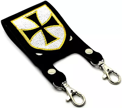 Knight Templar Masonic Belt Sword Scabbard Holder Crusader BLACK CROSS  • $19.99