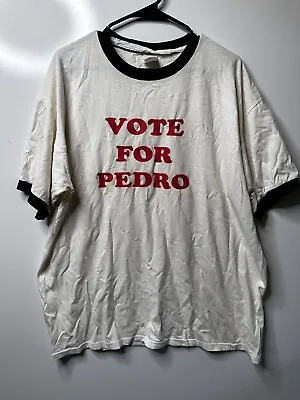 Vintage XL Vote For Pedro Short Sleeve White Small Stains See Pics Unbranded  • $49.99