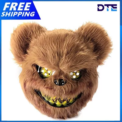 Halloween Scary Mask Bear Mask Bloody Plush Animal Head Mask Halloween Cosplay • $8.92