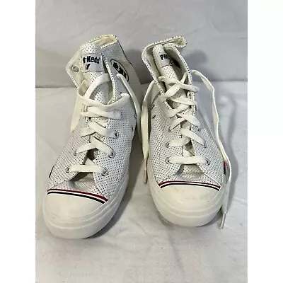 Pro Keds White Leather High Top Sneakers Men's Sz 9 M / 42 EU • $25