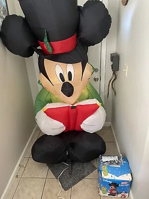 Gemmy Disney 8’ RARE Christmas Caroling Mickey Mouse Lighted Inflatable *As Is* • $49.95