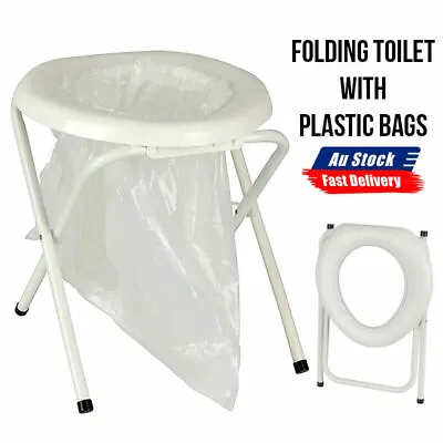 NEW Outdoor Camp Travel Camping Portable Folding Toilet Caravan With Plastic Bag • $35.89