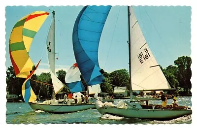 Vintage Postcard Sailboats On Lake Macatawa Holland Michigan MI • $3.59