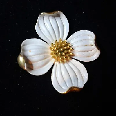 Vintage Crown Trifari Brooch Dogwood Flower • $12