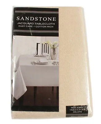 Benson Mills Sandstone Shiny Heavyweight Fabric Tablecloth Ivory 60 X 84 • $40.79