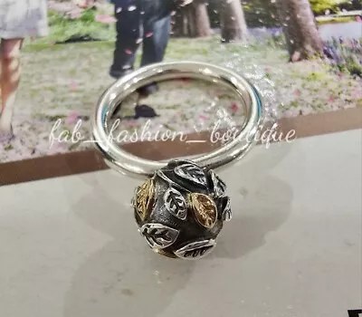$149 • Buy Beautiful Pandora Rare Tree Of Life Silver Solid 14k Gold Ring Size 53