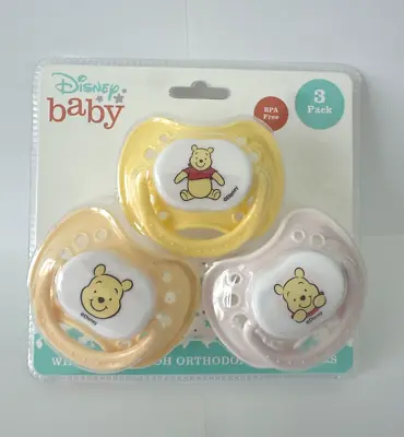 Disney Baby Winnie The Pooh Orthodontic Pacifier 3 Pack • $10.99