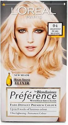 L'Oreal Preference High Shine Hair Colour Lightest Pearl Blonde Number 04 • £11.59