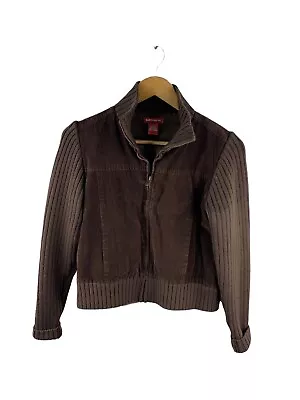 Sunshine Corp Full Zip Lined Jacket Womens Size 8 Brown Long Sleeve Collared • $39.95