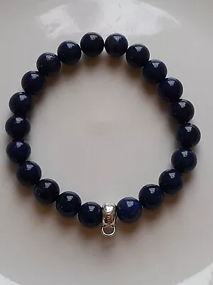 Thomas Sabo Club 925 Blue Lapis Lazuli Bead Charm Bracelet Carrier 19cm Large • £28