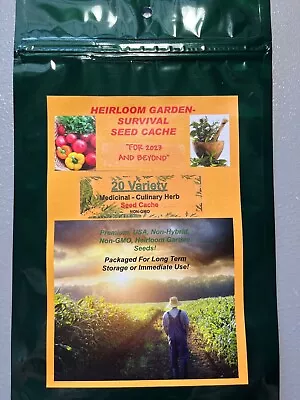 Herb Cache:  20 Varieties  12000 Seed Medicinal/Culinary Non-Gmo Survival Seeds • $23.81