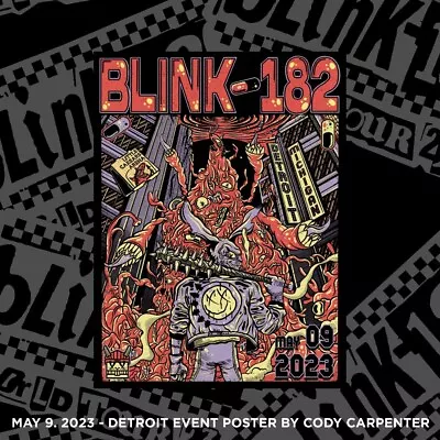 Blink-182 - DETROIT Tour Poster 5/9/23 May 9th 2023 Limited LCA Concert Show • $297.49