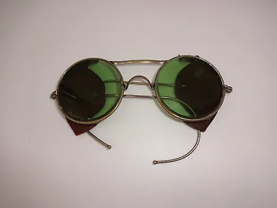 Vintage American Optical AO Sunglasses Safety Glasses Motorcycle Steampunk • $170.95