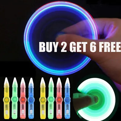 Fidget Spinner Light Up Pen - Sensory Toy Autism Stress Relief ADHD Kids Game • £2.82