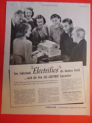 1947 UNDERWOOD Electrifies All New Electric Typewriter Photo Art Print Ad • $6