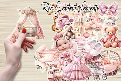 Ready Cutout Paper Craft Elements Baby Scrapbook Cutout Illustration Crafts • £2.49