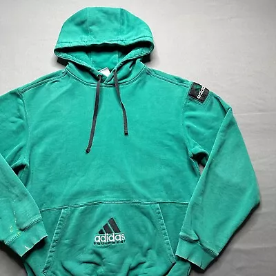 Vintage Adidas Equipment Sweatshirt Mens S Green Hoodie Embroidered Logo 90s • $29.99
