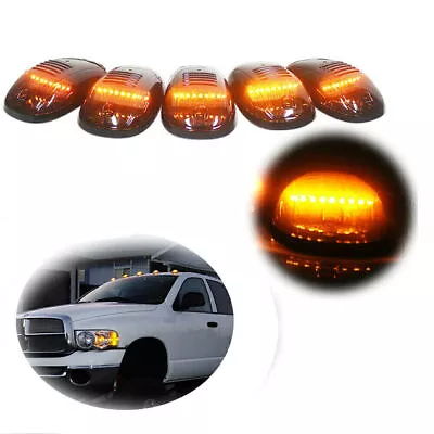 5pcs Cab Marker Roof Lights Smoke/Amber Led For 2003-2016 Dodge Ram 2500 3500 • $26.99