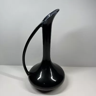 Van Briggle Art Pottery Gloss Black Ewer Pitcher Vase 11.5” • $26.95