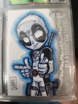 2012 Marvel Premier Deadpool X-Force Suit Base Sketch Card Lord Mesa 1/1 • $500