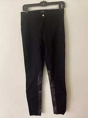 J Crew Pixie Pant With Faux Leather Women's Size 2R Run Black F8915 • $18.70